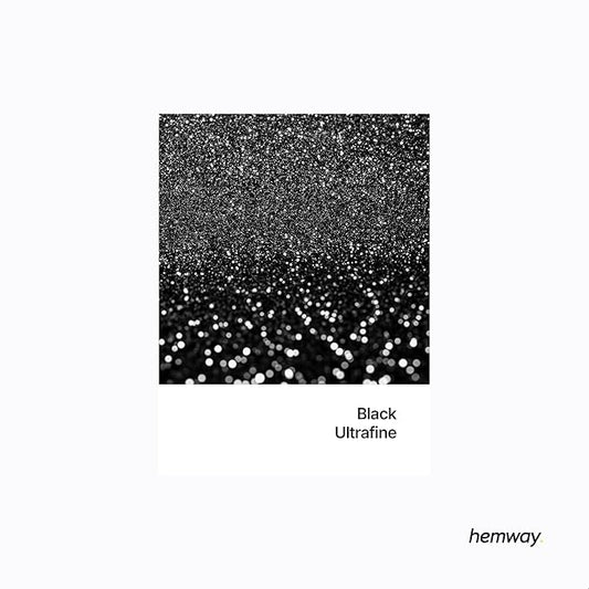 Hemway Polyurethane & Epoxy Resin Glitter 100g / 3.5oz Metallic Crystal Flake Additive for Flooring Jewelry Tumblers Glass Pigment - Ultrafine (1/128" 0.008" 0.2mm) - Black