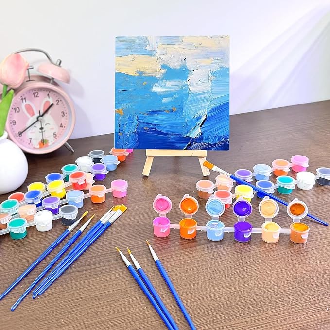 20 Pack Mini Acrylic Paint Set, 12 Colors Acrylic Paints Strips for Kids & Adults Craft Paint,280 PCS Kids Painting Kit Container Strips Storage for Home Birthday Classroom Party (280)