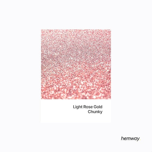 Hemway Polyurethane & Epoxy Resin Glitter 100g / 3.5oz Metallic Crystal Flake Additive for Flooring Jewelry Tumblers Glass Pigment - Chunky (1/40" 0.025" 0.6mm) - Light Rose Gold