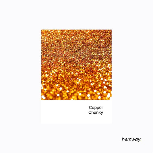 Hemway Polyurethane & Epoxy Resin Glitter 100g / 3.5oz Metallic Crystal Flake Additive for Flooring Jewelry Tumblers Glass Pigment - Chunky (1/40" 0.025" 0.6mm) - Copper