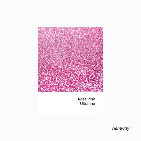 Hemway Polyurethane & Epoxy Glitter Metallic Crystal Flake Additive for Flooring, Jewellery Making, Tumblers and Resin 100g / 3.5oz - Ultrafine (1/128" 0.008" 0.2mm) - Rose Pink