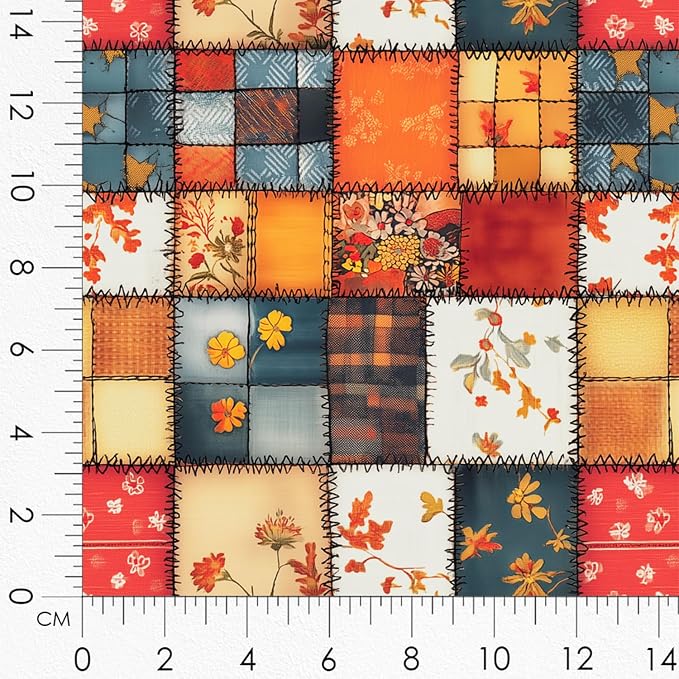 Autumn Patchwork Cottage Fabric Panel – Six 10×10 inch Designs + Bonus - Image 8