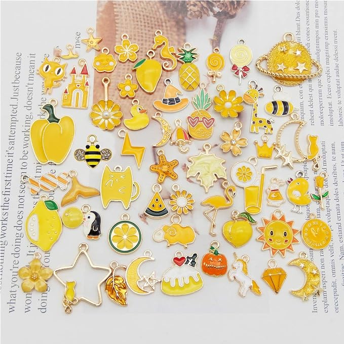 30pcs Mixed Enamel Charms Pendants - Image 5