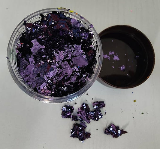 Gilding Flakes,Gold Foil Flakes for Resin,Blue Red Purple Pink Metallic Foil Flakes for Resin Jewelry Making,Nails,Painting Art,Crafts and Slime (Dark Purple)