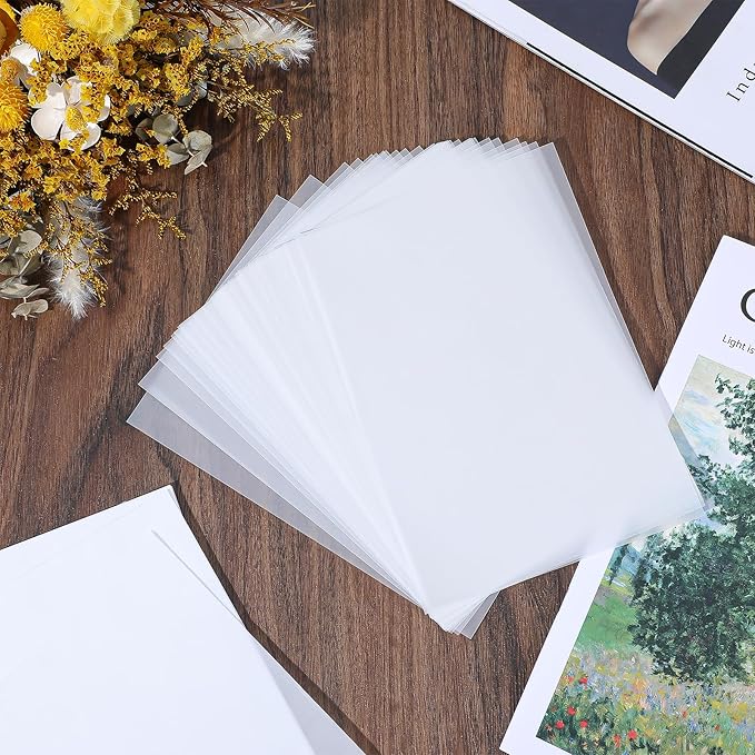 200 Sheets Vellum Paper, Translucent Printable Vellum Tracing Paper, Glassine Papers for Wedding Invitation Drawing Sketching Writing(8.3×5.7 Inches)