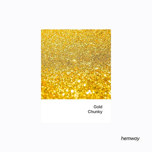 Hemway Polyurethane & Epoxy Resin Glitter 100g / 3.5oz Metallic Crystal Flake Additive for Flooring Jewelry Tumblers Glass Pigment - Chunky (1/40" 0.025" 0.6mm) - Gold