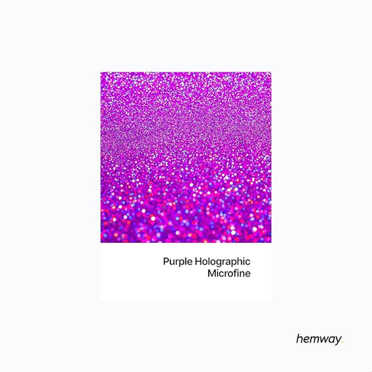 Hemway Polyurethane & Epoxy Resin Glitter 100g / 3.5oz Metallic Crystal Flake Additive for Flooring Jewelry Tumblers Glass Pigment - Microfine (1/256" 0.004" 0.1mm) - Purple Holographic
