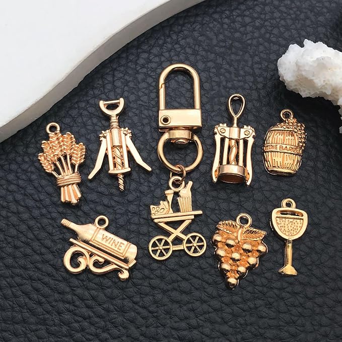 WOCRAFT 60pcs KC Gold Wine Charms Bracelet Charms - Image 6