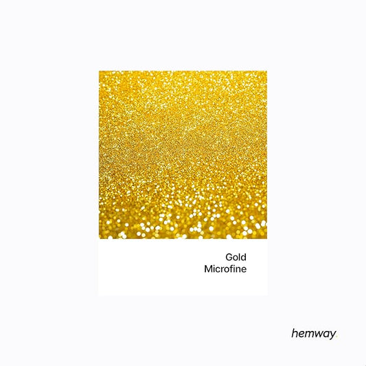 Hemway Polyurethane & Epoxy Resin Glitter 100g / 3.5oz Metallic Crystal Flake Additive for Flooring Jewelry Tumblers Glass Pigment - Microfine (1/256" 0.004" 0.1mm) - Gold