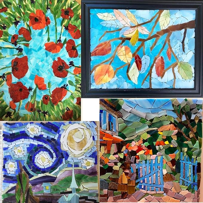 Lanyani Variety Stained Glass Sheets Pack, 4 x 6 inch Large Cathedral Glass - Image 8