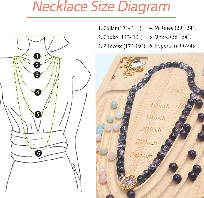 Bead Board for Jewelry Making, Bamboo Beading Tray Design Mat for Necklaces - Image 6