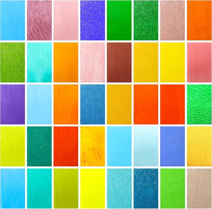 36 Sheets Transparent Stained Glass Sheets, 4 x 6 Inch Mosaic Glass Tiles Bulk - Image 8