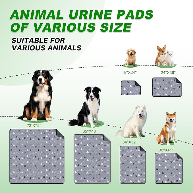 Washable Pee Pads for Dogs, 4 Pack Absorbent Reusable Training Dog Pads Pet - Image 7