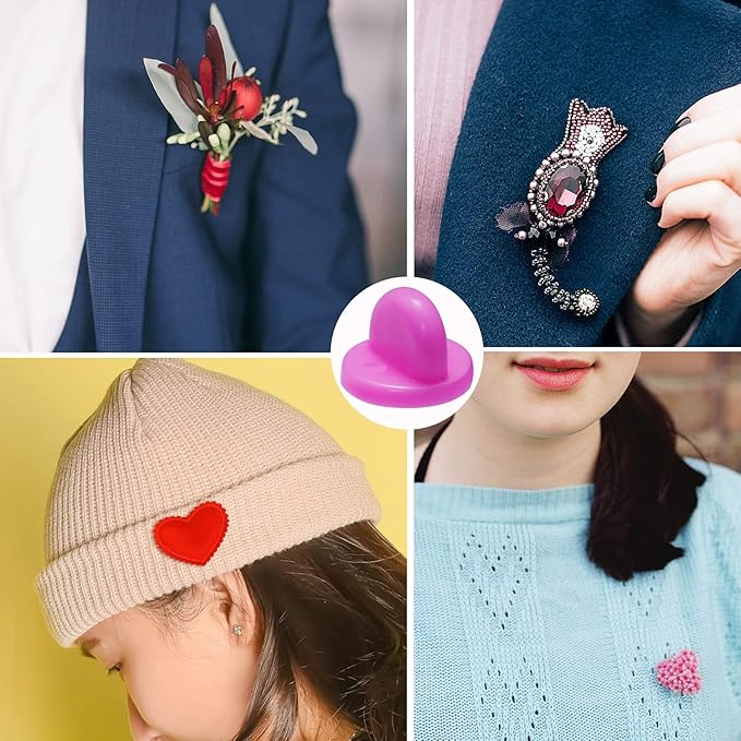 400pcs PVC Rubber Pin Backs Heliltd Butterfly Clutch Pins Tie Tacks Blank Pins for Uniform Badges Backing Holder Clasp Lapel Pin Enamel Pins(200 Sets)