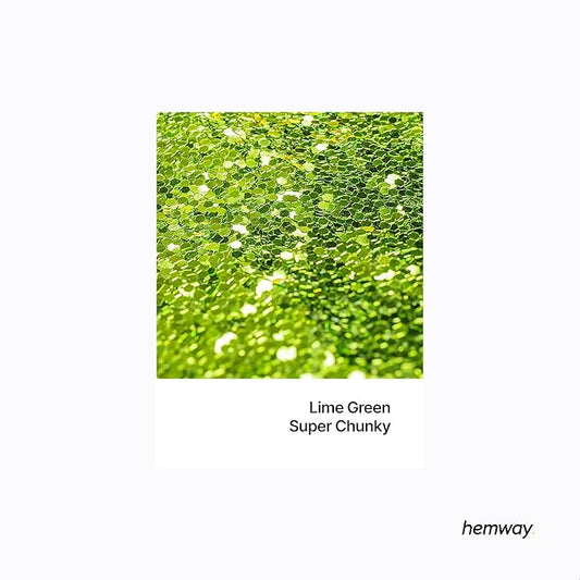 Hemway Glitter for Resin 100g Lime Green Metallic Crystals for Epoxy Craft Super Chunky Flakes Tumblers Wax Melt