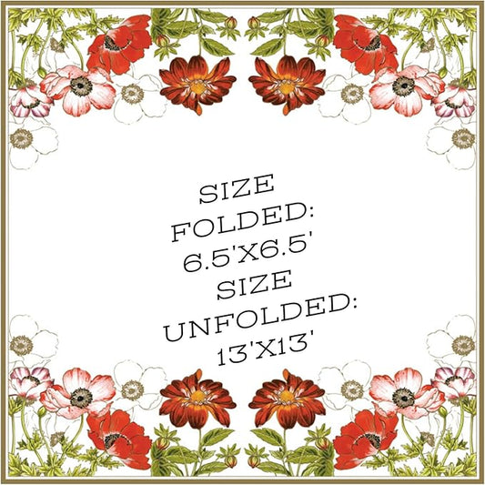 20-ct 13x13 Flowers Paper Luncheon Decoupage Napkins, 3-Ply Servilletas Printed Flower Anemones with Georginia Cocktail Napkin for Art, Dinner and Party, Disposable Napkins Decor