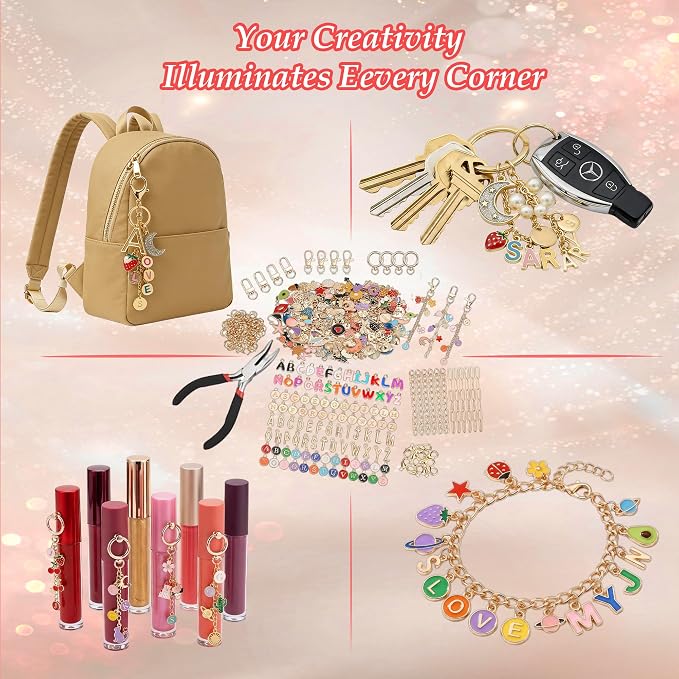 Lemosyu 383Pcs Keychain Making Kit Charms - Image 8