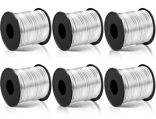 Gisafai 6 Roll 12 Gauge Aluminum Wire for Crafts 100 Feet 2 mm Metal Bendable Aluminum Wire for Jewelry Making, DIY Crafts, Wreath Making, Beading, Floral