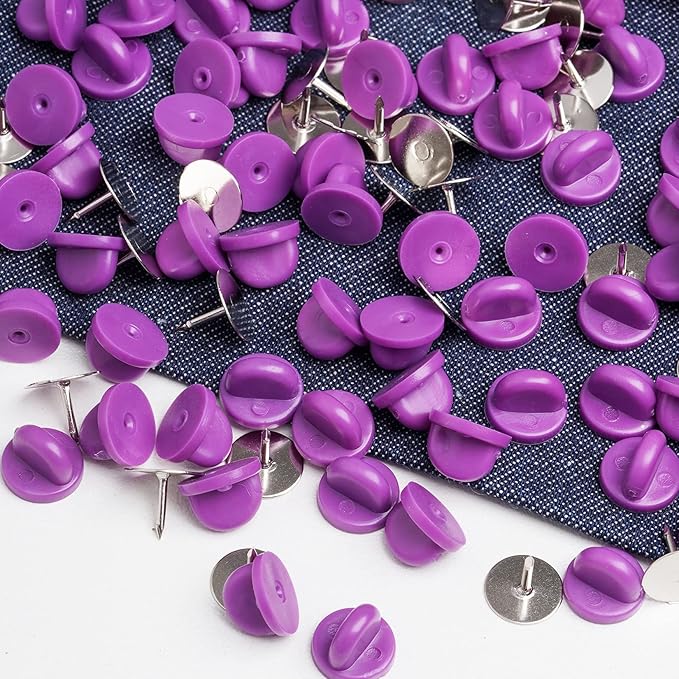 400pcs PVC Rubber Pin Backs Heliltd Butterfly Clutch Pins Tie Tacks Blank Pins for Uniform Badges Backing Holder Clasp Lapel Pin Enamel Pins(200 Sets)