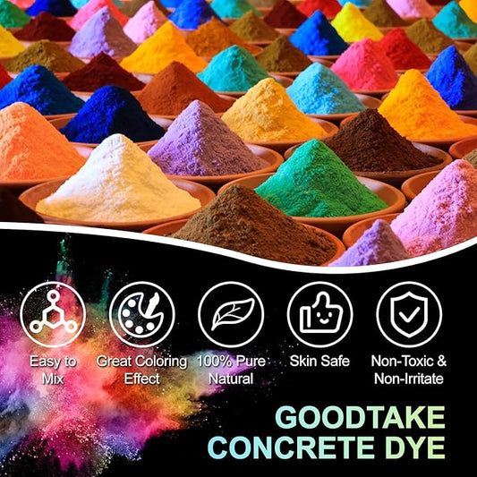 GOODTAKE Red Iron Oxide Pigment Powder - Concrete Cement Dye Color for Pastel Tile Paint, Mortar, Grout (Red, 16 oz)