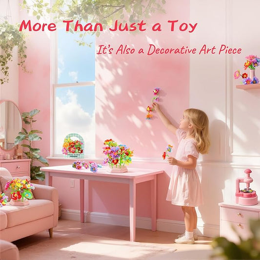 Unitour DIY Flower Bouquet Craft Kits,Arts and Crafts Flowers Market Toy for Kids,Birthday Gift for 4 5 6 7 8 9 10 Year Old Girl Boy