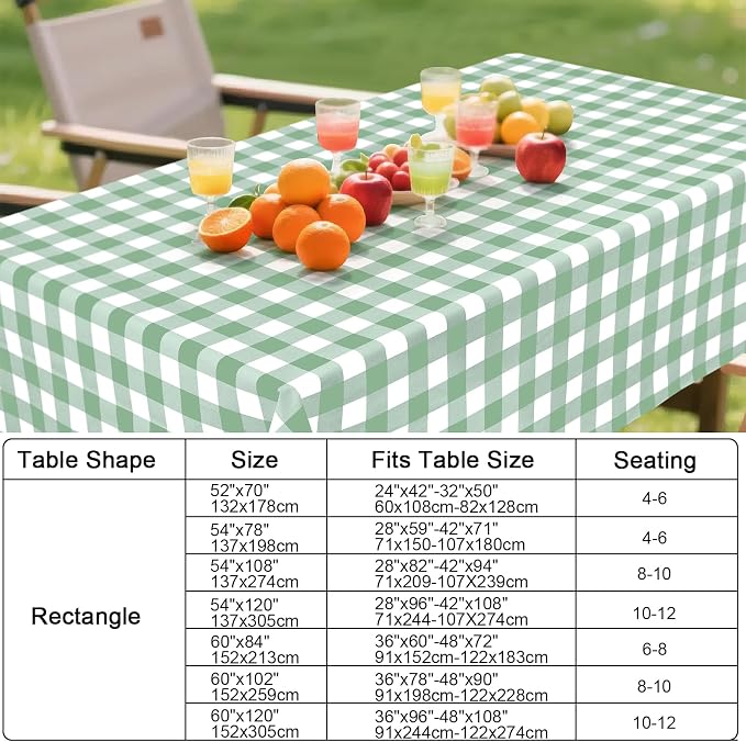 Smiry Square Table Cloth, Waterproof Vinyl Tablecloth - Image 7