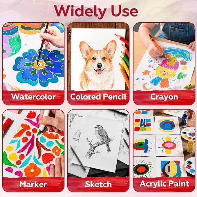 100 Sheets Watercolor Paper Bulk,5 x 7 Inch Cold Press 140 lb/300 GSM Water Color Paper for Kids Adults.Watercolor Drawing Paint Paper for Art Drawing Supplies