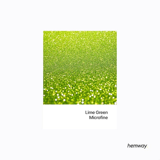 Hemway Polyurethane & Epoxy Resin Glitter 100g / 3.5oz Metallic Crystal Flake Additive for Flooring Jewelry Tumblers Glass Pigment - Microfine (1/256" 0.004" 0.1mm) - Lime Green