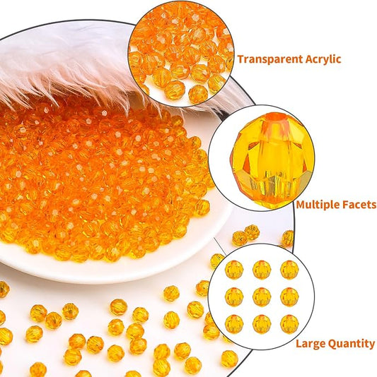 BONNY BOXX 500pcs 8mm Acrylic Faceted Round Crystal Beads Transparent - Image 2