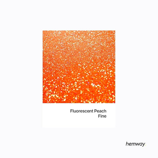 Hemway Polyurethane & Epoxy Resin Glitter 100g / 3.5oz Metallic Crystal Flake Additive for Flooring Jewelry Tumblers Glass Pigment - Fine (1/64" 0.015" 0.4mm) - Fluorescent Peach