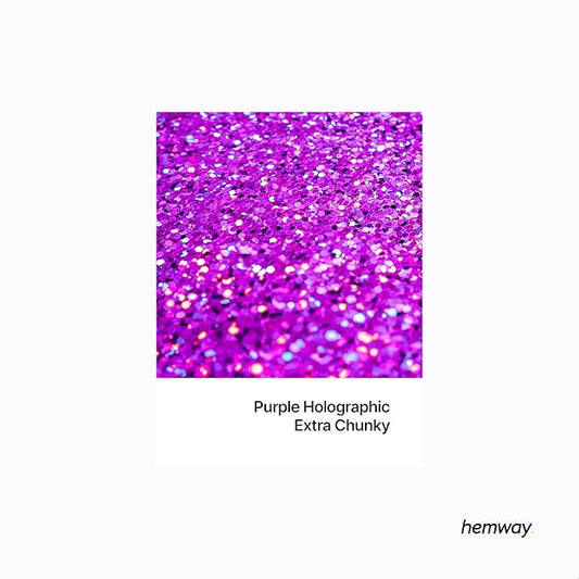 Hemway Polyurethane & Epoxy Resin Glitter 100g / 3.5oz Metallic Crystal Flake Additive for Flooring Jewelry Tumblers Glass Pigment - Extra Chunky (1/24" 0.040" 1mm) - Purple Holographic