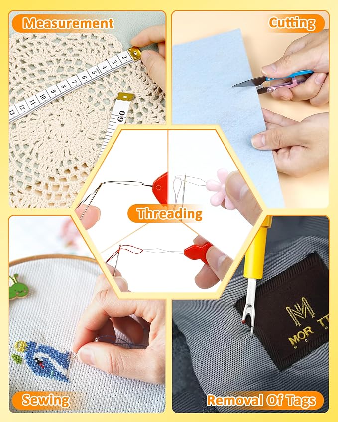FIVEIZERO Sewing Thimble Kit for Hand Sewing, Metal Finger Protectors for - Image 5