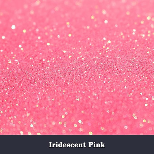 High Capacity 260g Iridescent Fine Glitter Shaker Bottle for Epoxy Resin DIY Craft, Rainbow Nail Art Face Body Tumbler Making (IRI Pink)