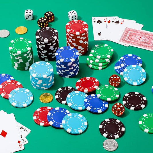 100 Pcs 11.5 Gram Poker Chips ABS Monte Carlo, 40 mm Bingo Chips Tokens Markers Blank Counting Bulk for Blackjack, and Card Night Poker Games