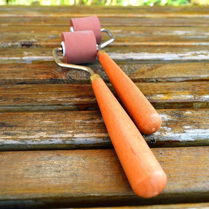 BANLTRE Rubber Brayer Roller for Printmaking, Ideal for Anti Skid Tape Construction Tools, Print,Craft Stamping Brayers for Wallpapers and Scrapbooks (1.18")