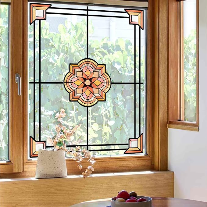 ADD.HERES Window Stickers, Stained Glass Window Privacy Film, UV Blocking - Image 6