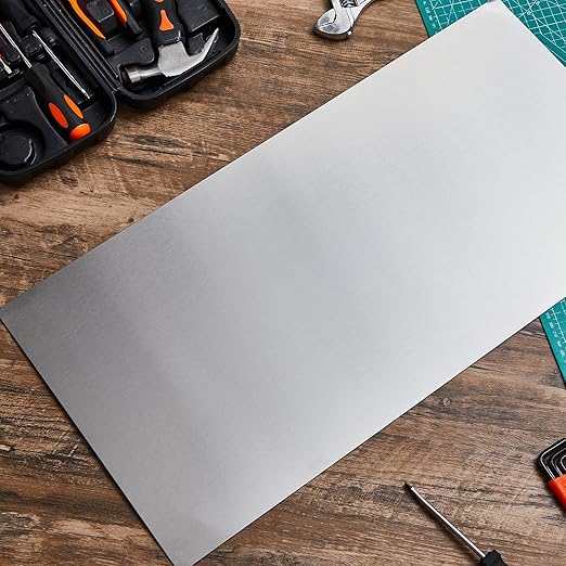 1 Pcs 430 Stainless Steel Sheet Metal 12 x 2 Inches 24GA Metal Plates Panel #4 Brushed Finish Magnetic Mount Board Wall Food Truck Restaurant Crafting Kitchen Floor Trailer Garage Gym