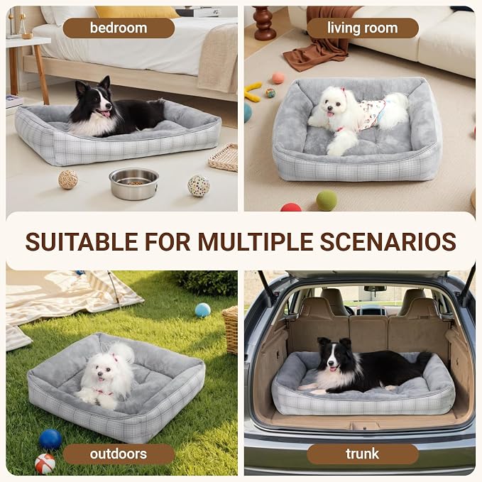 MIHIKK Rectangle Dog Beds for Large Dogs & Cats, Orthopedic Sleeping Pet Bed - Image 6