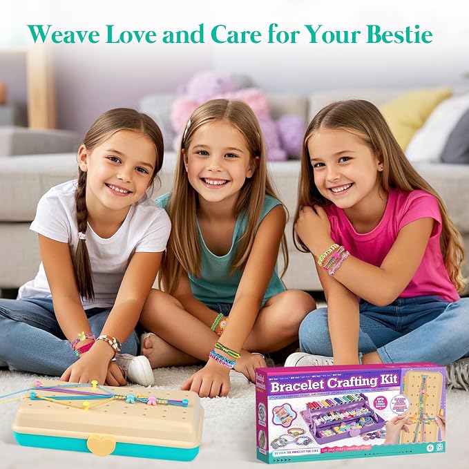 TingingYuli Friendship Bracelet Making Kit, 3-Layer Storage Box, Gift 6-12 | - Image 6