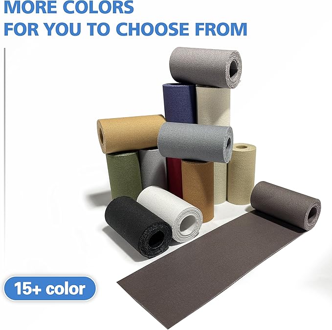 KING MOUNTAIN Canvas Iron on Patch,3"×60",Waterproof 100% Cotton Fabric Repair Patch,Used for Various Sofa,Tent,Clothes,Seats,Suitcases (Gray)