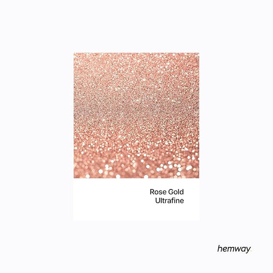Hemway Polyurethane & Epoxy Glitter Metallic Crystal Flake Additive for Flooring, Jewellery Making, Tumblers and Resin 100g / 3.5oz - Ultrafine (1/128" 0.008" 0.2mm) - Rose Gold