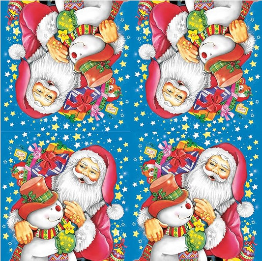 20-ct 13x13 Christmas Paper Decoupage Napkins, 3-Ply Servilletas Tissue Napkin for Dinner and Parties, Disposable Napkins (Santa Snw)