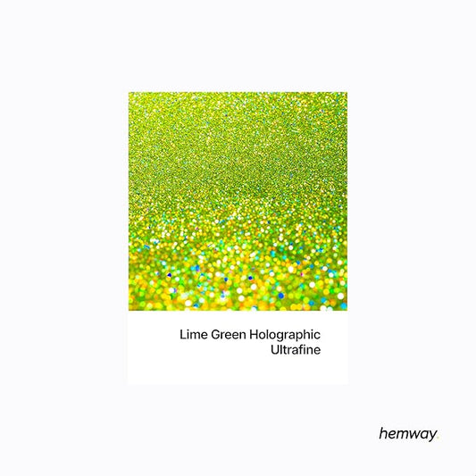 Hemway Polyurethane & Epoxy Resin Glitter for Arts, Crafts, Tumblers, Flooring, Woodwork, Decorating and Resin Projects 100g - Lime Green Holographic