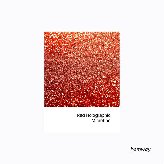 Hemway Polyurethane & Epoxy Resin Glitter 100g / 3.5oz Metallic Crystal Flake Additive for Flooring Jewelry Tumblers Glass Pigment - Microfine (1/256" 0.004" 0.1mm) - Red Holographic