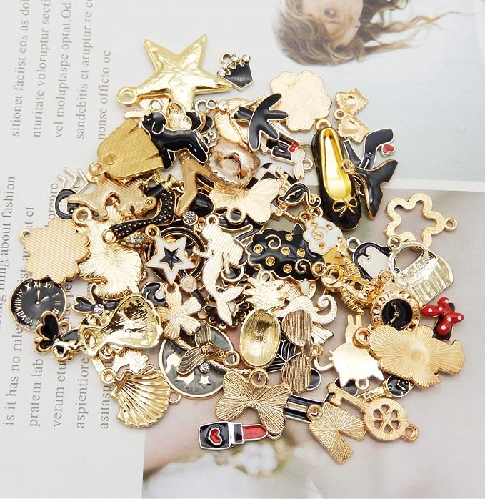 30pcs Mixed Enamel Charms Pendants - Image 4