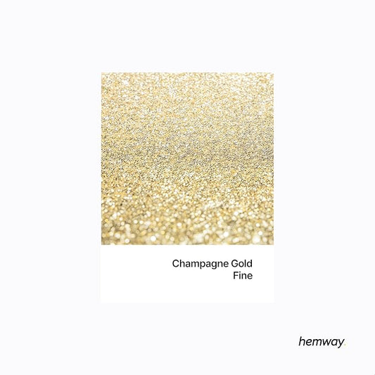 Hemway Polyurethane & Epoxy Resin Glitter 100g / 3.5oz Metallic Crystal Flake Additive for Flooring Jewelry Tumblers Glass Pigment - Fine (1/64" 0.015" 0.4mm) - Champagne Gold