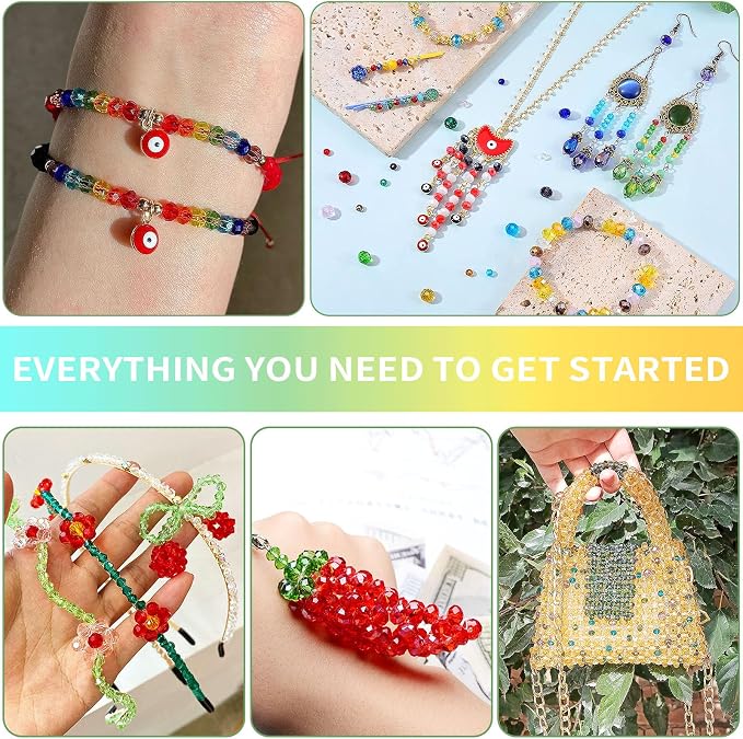 BONNY BOXX 2000pcs 4mm Acrylic Faceted Round Crystal Beads Solid Black Loose - Image 6