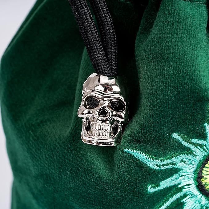 Green Large Dice Bag D&D Cute Storage Bag for Role Playing Games Tabletop Games - Capacity 100+ Polyhedral Dice