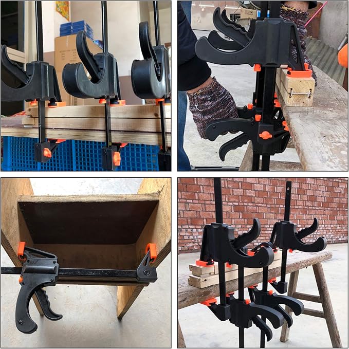 4 Inch Bar Clamps for Woodworking, 8 Pack Quick Grip Clamps Trigger Clamp One - Image 7
