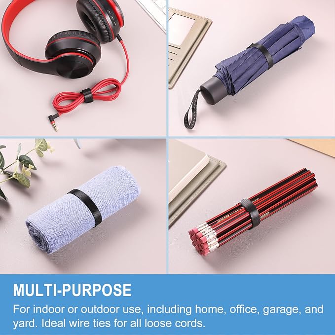 200 PCS 8 Inches Reusable Cable Ties | Adjustable Cord Wraps, Cable Straps | - Image 6